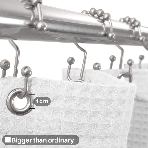 Waffle Weave White Shower Curtain Hotel Luxury Quality, Fabric Shower Curtains for Bathroom, Pique Pattern Cloth, Water Repellent and Machine Washable, Standard Size 71" x 72" - Image 4