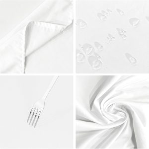 IVAPUPU 2PCS White Table Cloth for Rectangle Table – 60 x 102 Inch Tablecloths Rectangular Table Cloths Waterproof Washable Wrinkle Resistant Table Covers for 6 FT Tables Wedding Cocktail Party