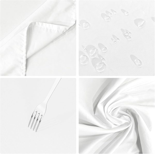 IVAPUPU 2PCS White Table Cloth for Rectangle Table - 60 x 102 Inch Tablecloths Rectangular Table Cloths Waterproof Washable Wrinkle Resistant Table Covers for 6 FT Tables Wedding Cocktail Party - Image 2