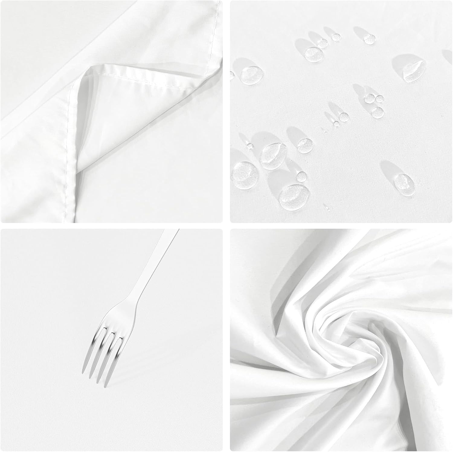 IVAPUPU 2PCS White Table Cloth for Rectangle Table – 60 x 102 Inch Tablecloths Rectangular Table Cloths Waterproof Washable Wrinkle Resistant Table Covers for 6 FT Tables Wedding Cocktail Party
