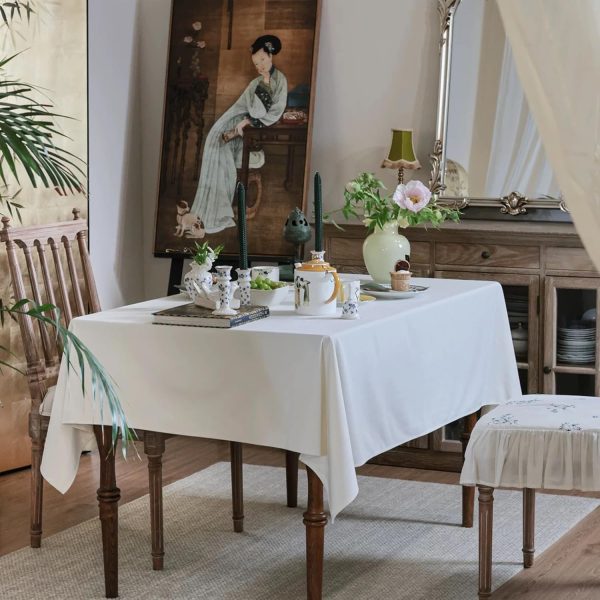 IVAPUPU 2PCS White Table Cloth for Rectangle Table - 60 x 102 Inch Tablecloths Rectangular Table Cloths Waterproof Washable Wrinkle Resistant Table Covers for 6 FT Tables Wedding Cocktail Party - Image 7