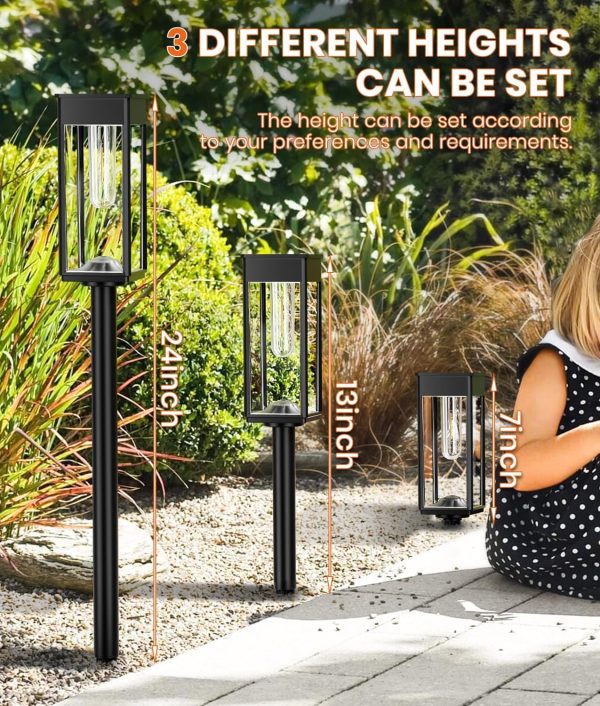 Super Bright Solar Pathway Lights Outdoor,8 Pack Solar Lights Outdoor,IP65 Waterproof Solar Garden Lights Solar Powered Landscape Lighting for Yard Patio Walkway Driveway Pathway (Cool White) - Image 6