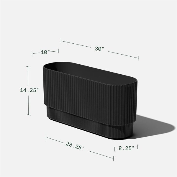 Veradek Demi Series Long Planter for Porch, Patio, Backyard | Durable Plastic-Concrete Material | Modern Décor for Shrubs, Flowers - Image 3
