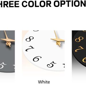 Wall Clock, 8 Inch Modern Wall Clocks Battery Operated, Small Silent Non Ticking Clock Decorative for Kitchen, Bathroom, Bedroom, Desk, Bookshelf (Black Gold)