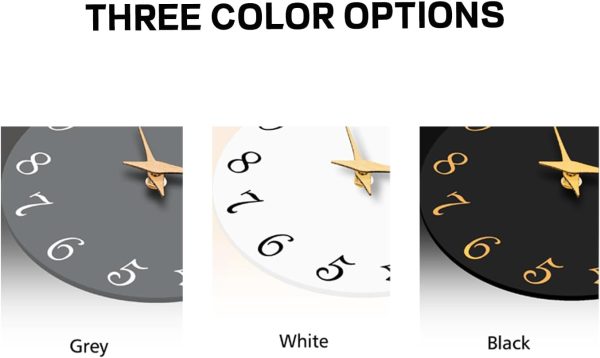 Wall Clock, 8 Inch Modern Wall Clocks Battery Operated, Small Silent Non Ticking Clock Decorative for Kitchen, Bathroom, Bedroom, Desk, Bookshelf (Black Gold) - Image 2