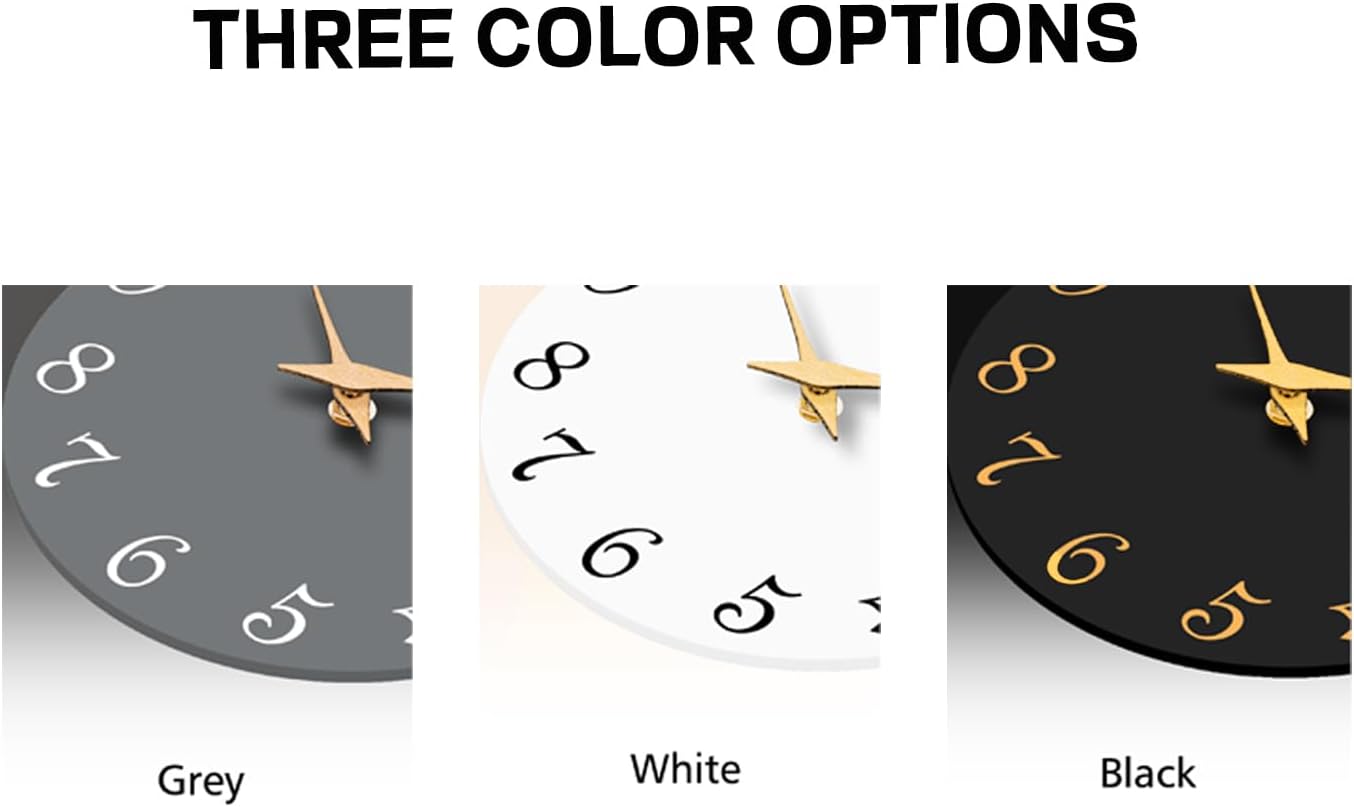 Wall Clock, 8 Inch Modern Wall Clocks Battery Operated, Small Silent Non Ticking Clock Decorative for Kitchen, Bathroom, Bedroom, Desk, Bookshelf (Black Gold)